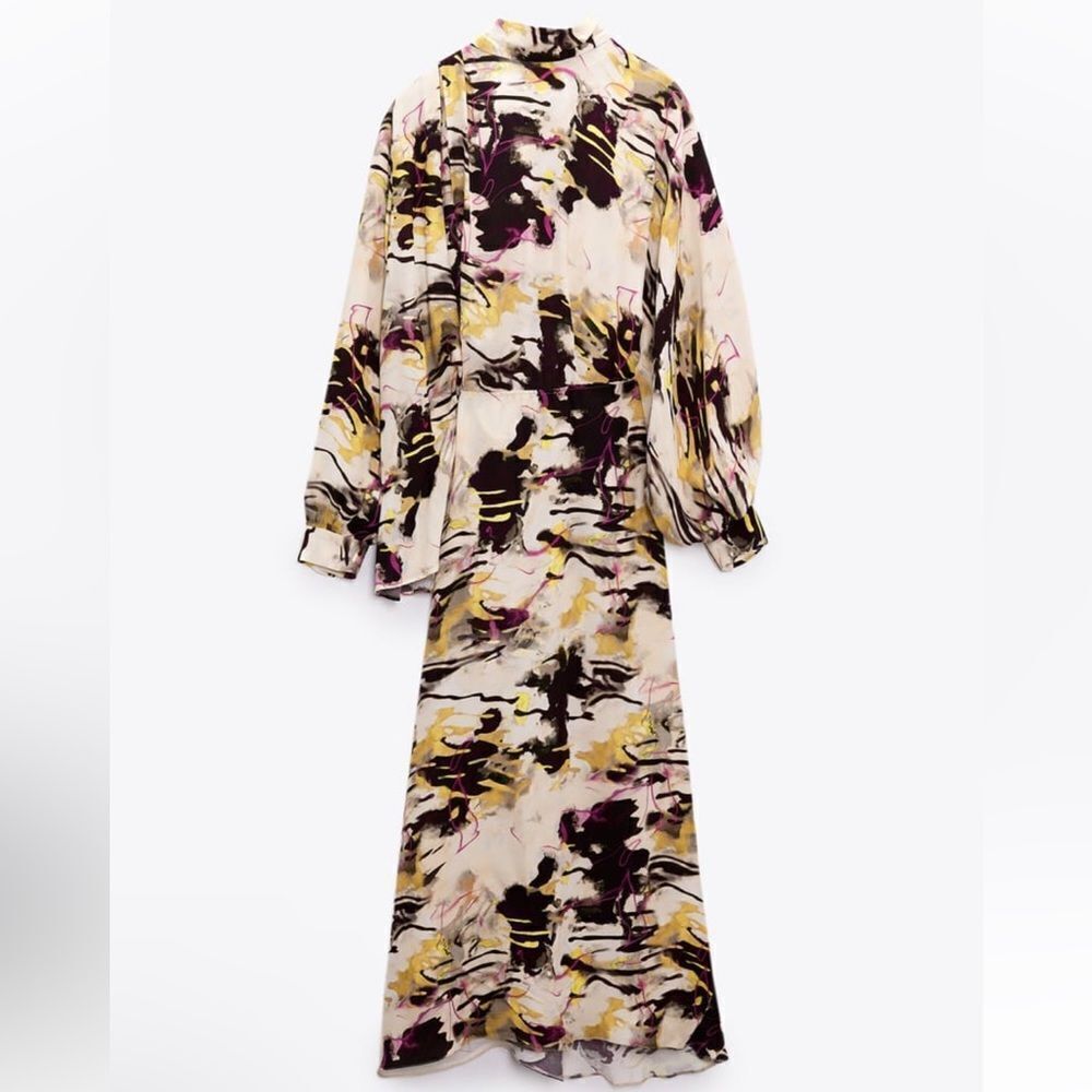 Zara printed midi dress - Picture 3 of 8